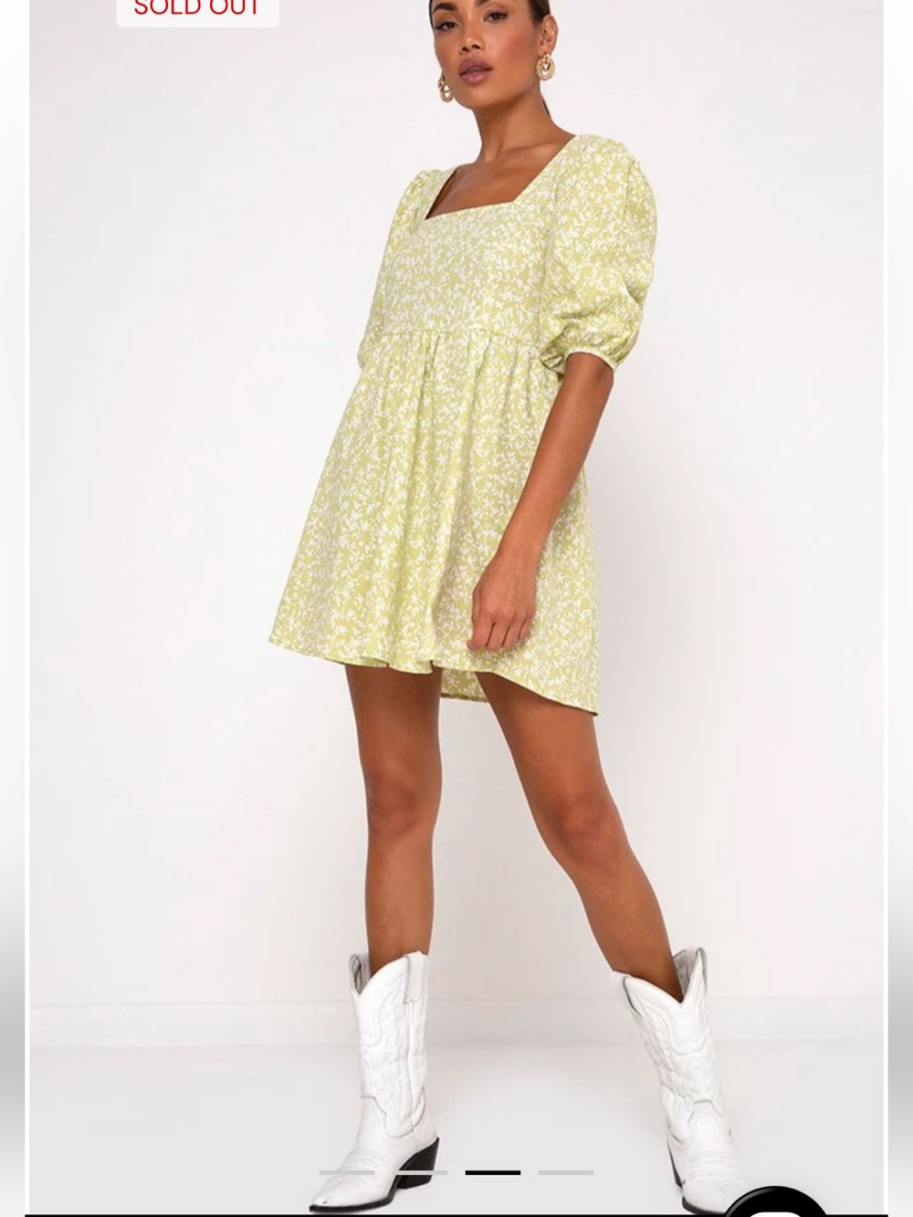Motel Rocks Kezie Skater Dress In Botanic Mint Foam XS
